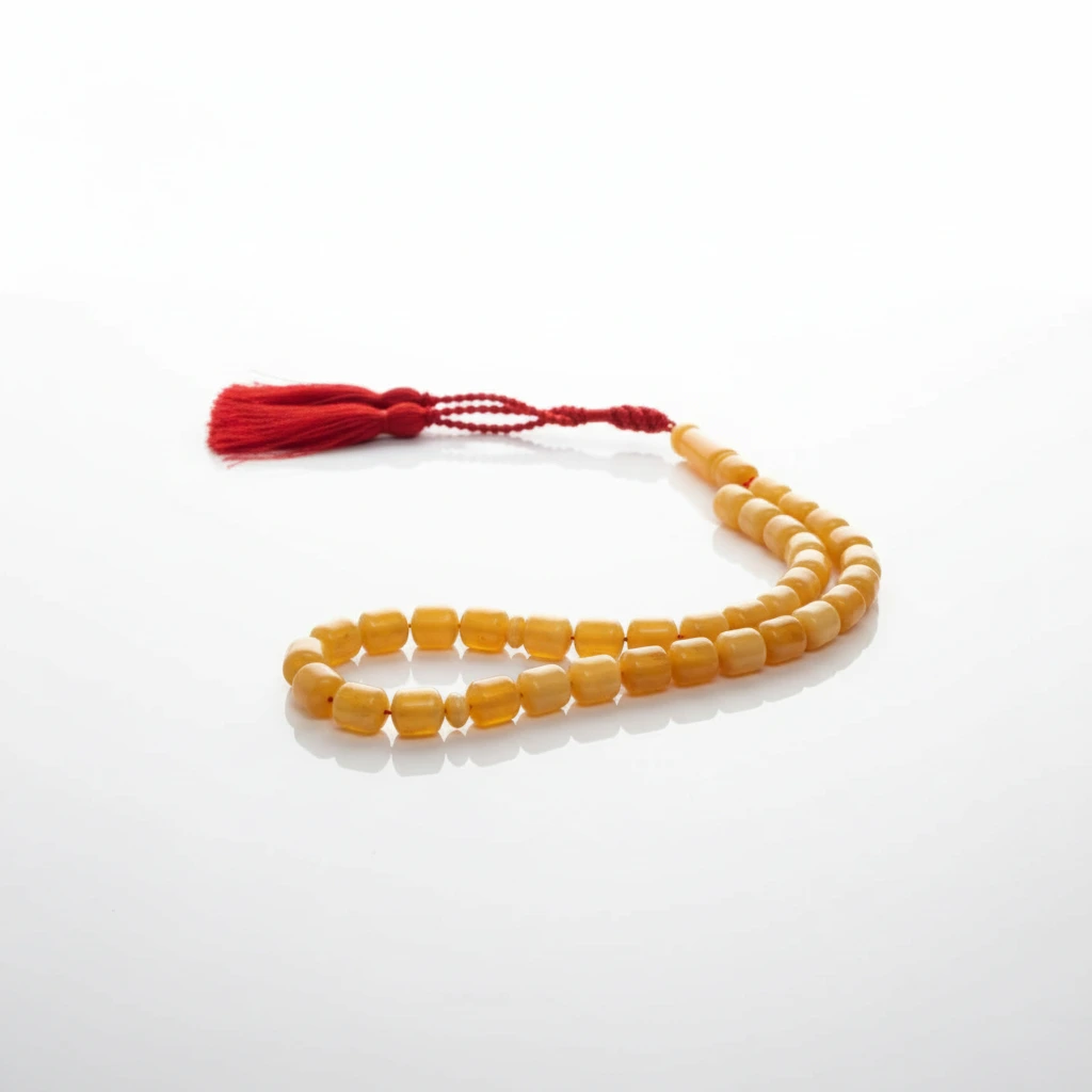 Sebha ambre avec pompon rouge